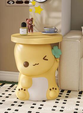 小茶奶龙头柜件现代简约小几卡通奶油风边几树脂BJ2158落地床家居