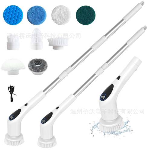 多功能无线电动刷液晶数显语音提示手持电动清洁刷九合一电动拖把 - 图3