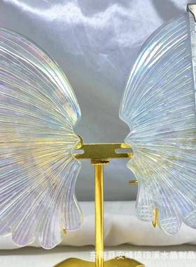 天然电镀莹石彩色翅膀蝴蝶手工雕刻装饰道具摆件水晶