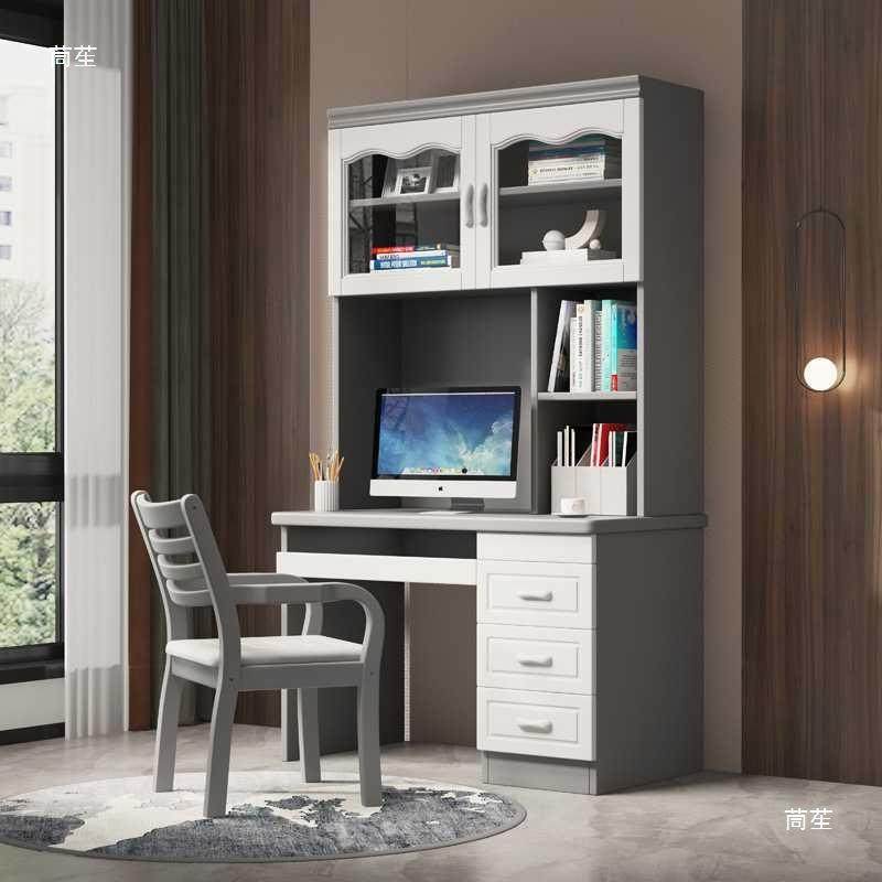 实木书桌小孩房电脑桌带书柜连体组合现代简约书架橡胶木直角书桌,淘宝优惠券,粉丝福利购,淘宝优惠卷