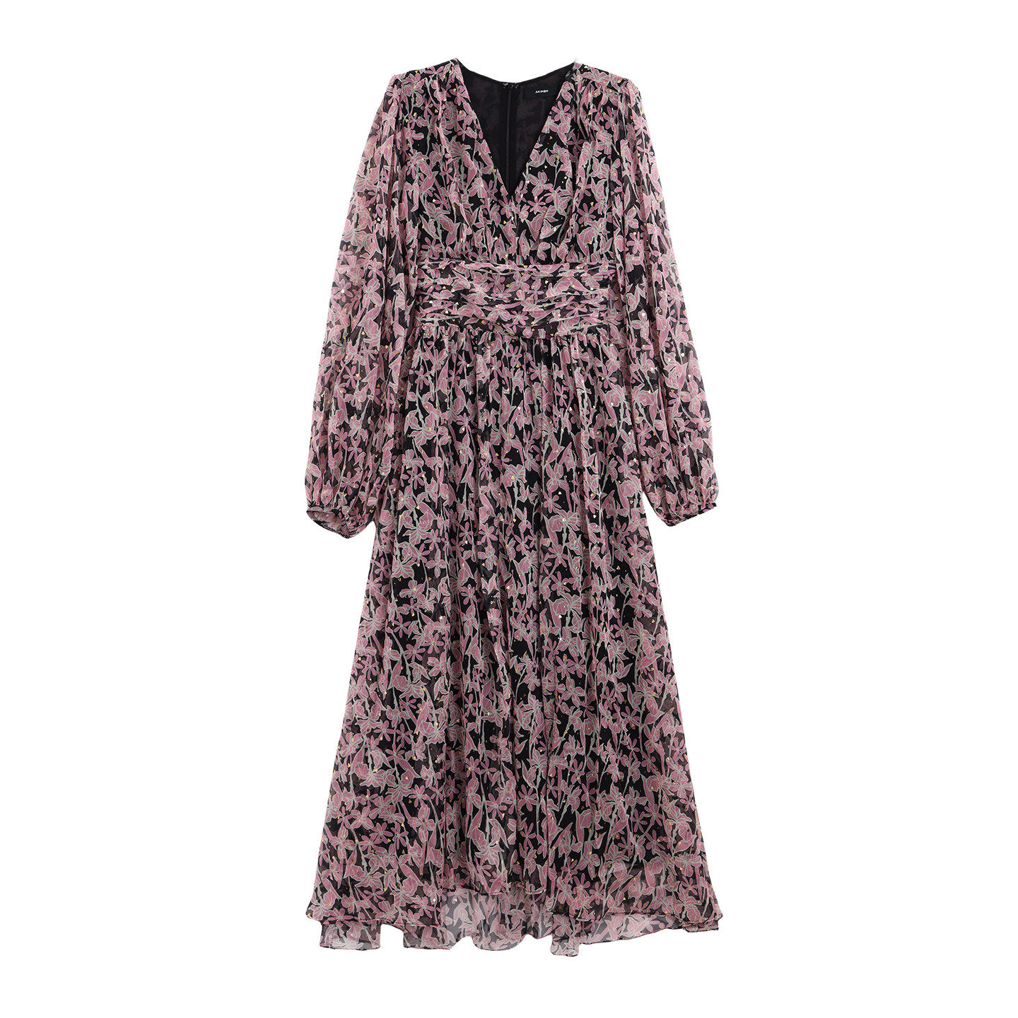 法柚法式v领碎花连衣裙女2026春季新款设计感收腰度假显瘦长裙,淘宝优惠券,粉丝福利购,淘宝优惠卷