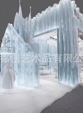 透雕8484明树脂塑酒店大堂透大型水明晶玄关铂晶艺术摆软装工艺品