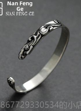 高档南风歌 生原设计《虎嗅蔷薇》手 925纯银 创情镯侣个性学 气
