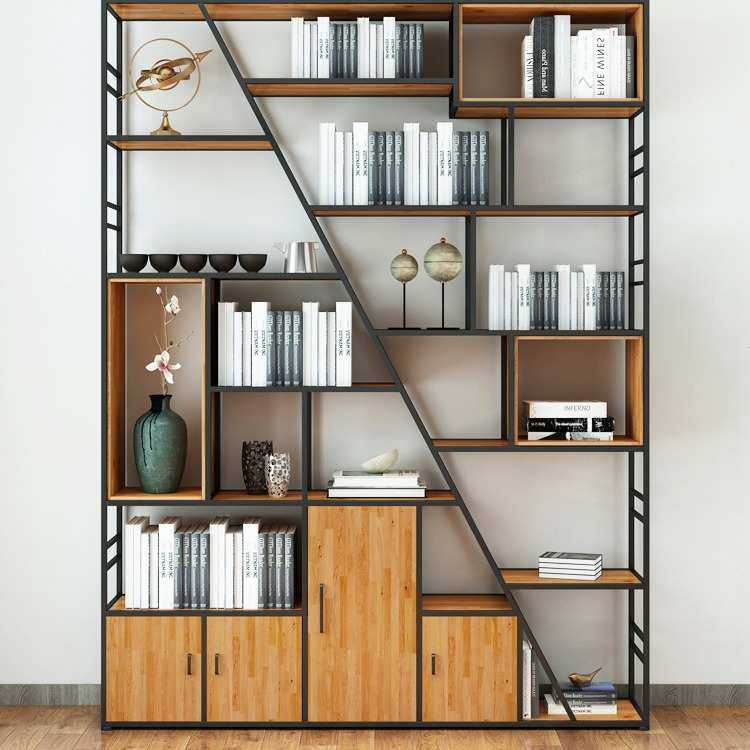 铁艺书架置物架落地多层收纳书柜现代客厅北欧书房实木办公室隔断,淘宝优惠券,粉丝福利购,淘宝优惠卷