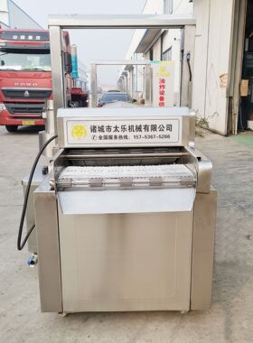 虎皮鸡爪连续式油炸流水线 自动控温油炸设备304不锈钢油炸机