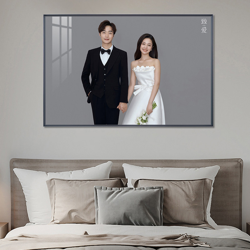 定制铝合金婚纱照放大挂墙洗照片加相片做成相框结婚照打印极简风,淘宝优惠券,粉丝福利购,淘宝优惠卷