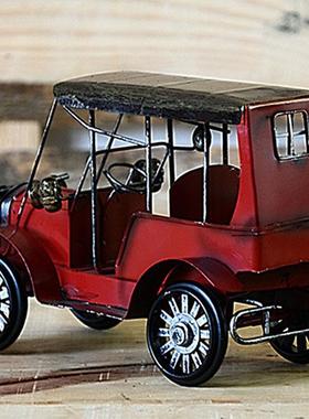 欧式家居软手装饰品摆复古铁艺老爷模型纯工车车模件摄影ys229G道