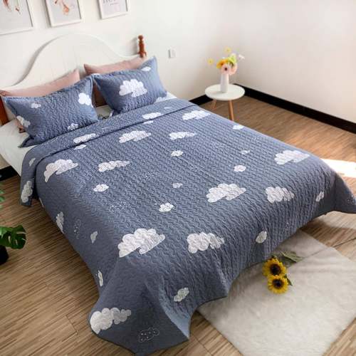 美三套220x24件0绗缝被件套欧3磨毛布2件套衍ESB缝被床盖 - 图2