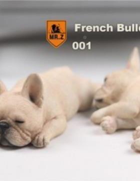 M居rZ新款树脂法牛睡小法斗法国斗牛犬真M081动物仿模姿型车载家