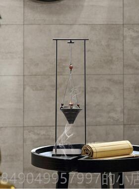 高档现玄瓷代新中式创意艺陶倒流香炉客厅关样板房禅意铁软装饰品