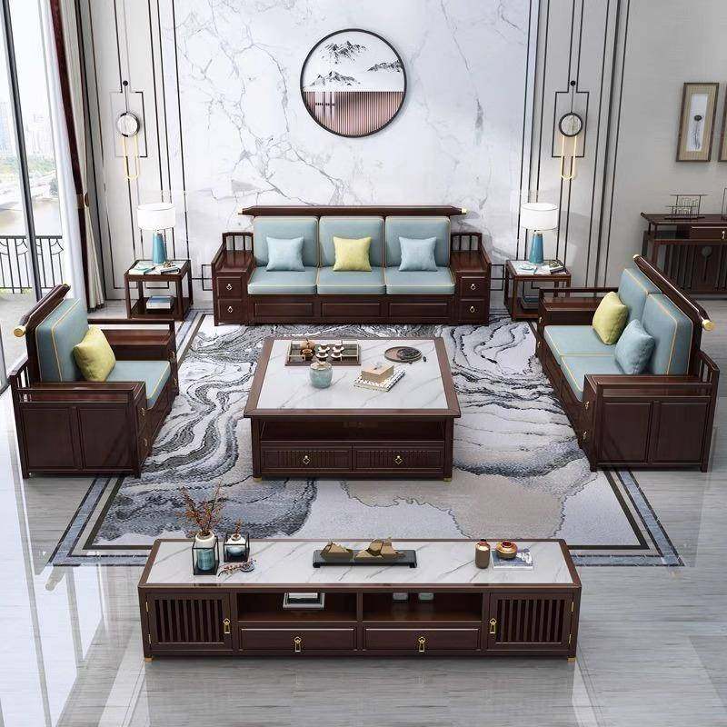 新中式实木沙发组简约现代JYC家厅冬夏合两用储物沙发橡胶客木材,淘宝优惠券,粉丝福利购,淘宝优惠卷