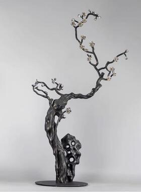 新中式喜上枝头合金摆件家居样板间售楼处酒店书房电视柜软装摆台