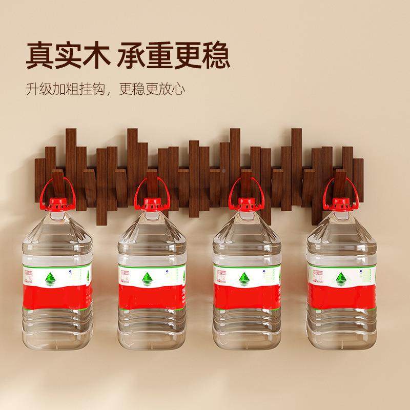 实木帽架钢琴键衣服挂钩入户后壁挂免打孔TZE不占间的门衣挂衣架,淘宝优惠券,粉丝福利购,淘宝优惠卷