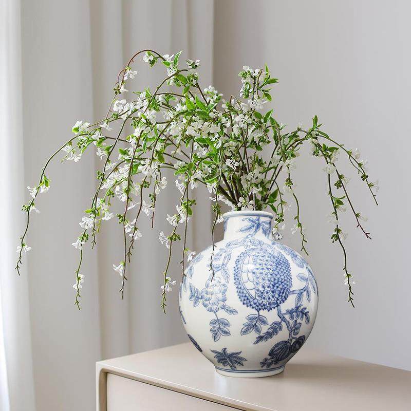 陶瓷大肚花瓶插花器新中式陶瓷艺术摆件花艺民宿软装,淘宝优惠券,粉丝福利购,淘宝优惠卷