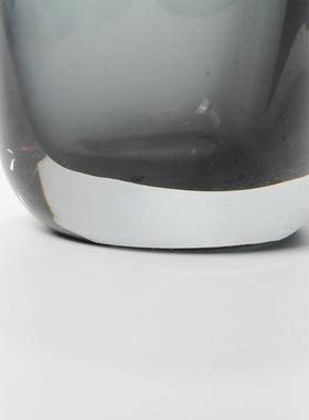 简约现代色烟灰三角透水玻璃花器明迷迭香2020培仿真花玄关装饰摆