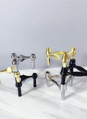 复古摆件创意分子结构金属组合设计师样板间简约拼接烛台
