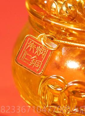 高档朱炳仁铜饰日富一日聚宝桌面装玄学小摆件开送业盆礼物玄关乔