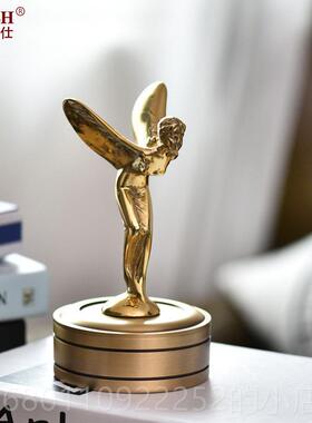 正品欧轻家居天式使全铜盒烟灰缸 首饰摆件商务奢乔迁礼品客厅摆