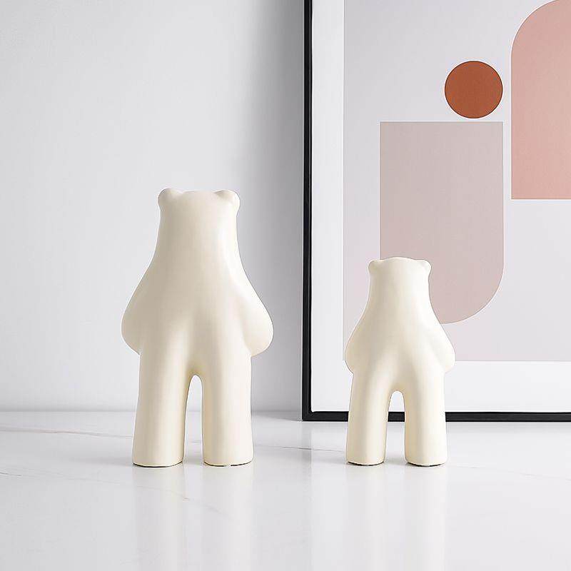 现创代奶瓷油风抽象打气熊陶摆件时尚样板HRU间视柜儿童房意装饰,淘宝优惠券,粉丝福利购,淘宝优惠卷