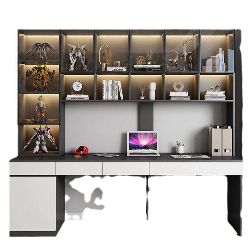 lw0书桌书架一体桌轻奢电脑桌家用实木办公桌简约现代台式卧室小,淘宝优惠券,粉丝福利购,淘宝优惠卷