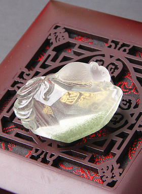 天然绿幽灵水晶老鼠吊坠项坠 男女款绿水晶鼠吊坠挂坠生肖鼠挂件