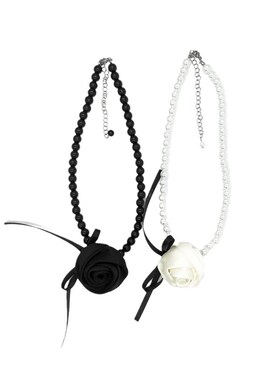 冷淡甜美珍珠玫瑰话项链女小众高级设计感配饰清新文艺精致风饰品