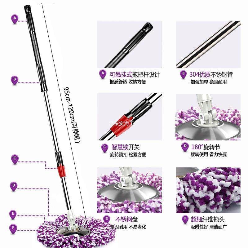 旋转拖把杆通用家用一拖净免手洗甩干自动脱水拖布桶拖地2025新款,淘宝优惠券,粉丝福利购,淘宝优惠卷