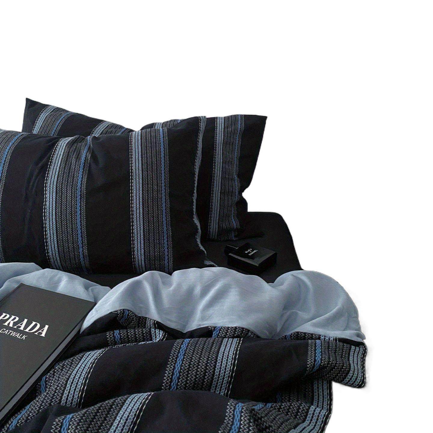 高级感简约复古条纹床单四件套亲肤单被套学生宿舍三件套,淘宝优惠券,粉丝福利购,淘宝优惠卷