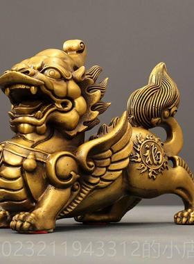 高档貔貅摆件铜对招福貔貅皮丘一乔新迁居礼品办公室招财大号酒柜