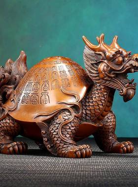 紫《万百福寿龟》家居TXX紫铜龟龙头办公室电视铜柜摆件