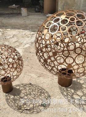 艺工艺品摆件家居软装饰品通雕镂空圆球装饰品酒铁雕塑圆球店室内