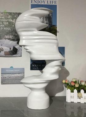 简人约雕像人物摆个雕像人物性创件意玄树关走廊客厅大堂脂抽象物