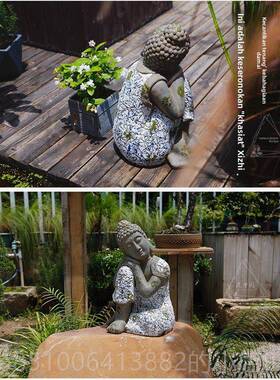 正品花园摆庭院装饰雕像农家乐禅件意佛像园艺子别墅外户创意小院