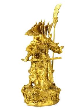 黄铜器黄铜九龙关公关羽神像大中小黄铜关公摆件工艺品