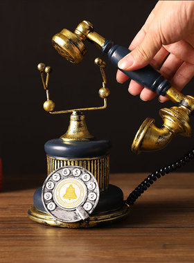 复古创意美式电话模型摆件客厅酒柜装饰品家里怀旧留声机老式摆设