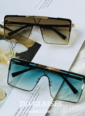 网红连体大框茶色墨镜女复古遮阳圆脸偏光防风开车驾驶太阳眼镜男