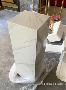 大理石摆台基客厅玄关地台墩电大理石柱视柜旁地柱子石摆落件底座