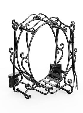 壁炉柴架木柴RC903609架火炉配件篮储木架壁炉工具柴火柴篮铁艺品