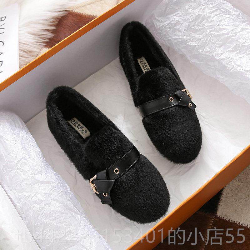 正品毛毛女冬外穿2024新款貂毛鞋鞋豆豆鞋绒厚底鞋棉大码女鞋4加1,淘宝优惠券,粉丝福利购,淘宝优惠卷