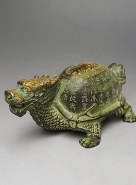 古玩复古铜器铜工艺品精工铜龟百寿龟长寿龟龙龟铜器摆件