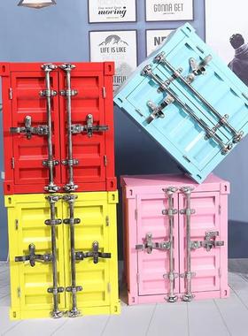 复ys372铁艺装集箱收纳箱摆摄影道具酒吧酒柜创意家件居软装饰古