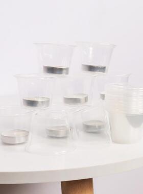 蜡烛50个盒装无烟铝壳浇注茶蜡酒店布置烂漫表白装饰白色茶蜡