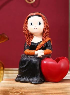 手机架平板懒人支架名画人物树脂工艺品梵高桌面摆件笔筒收纳礼品