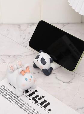 如果创意卡通熊猫手机支架摆件家居装饰品客厅桌面摆设手机座