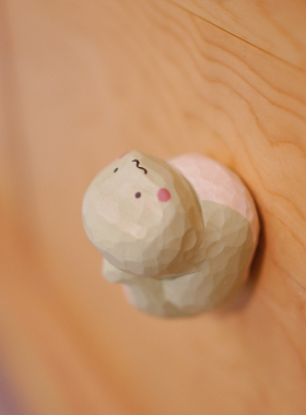 木刻自习室十二生肖手工木雕摆件 新年桌面车载饰品情侣生日礼物