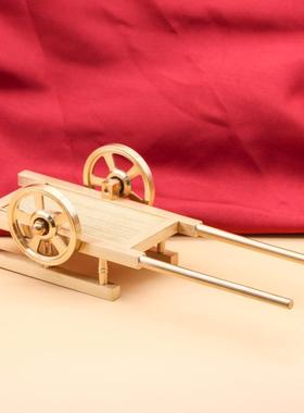 黄铜仿真仿手推车工艺品黄铜平板手推车创意摆件办公室桌面装饰品