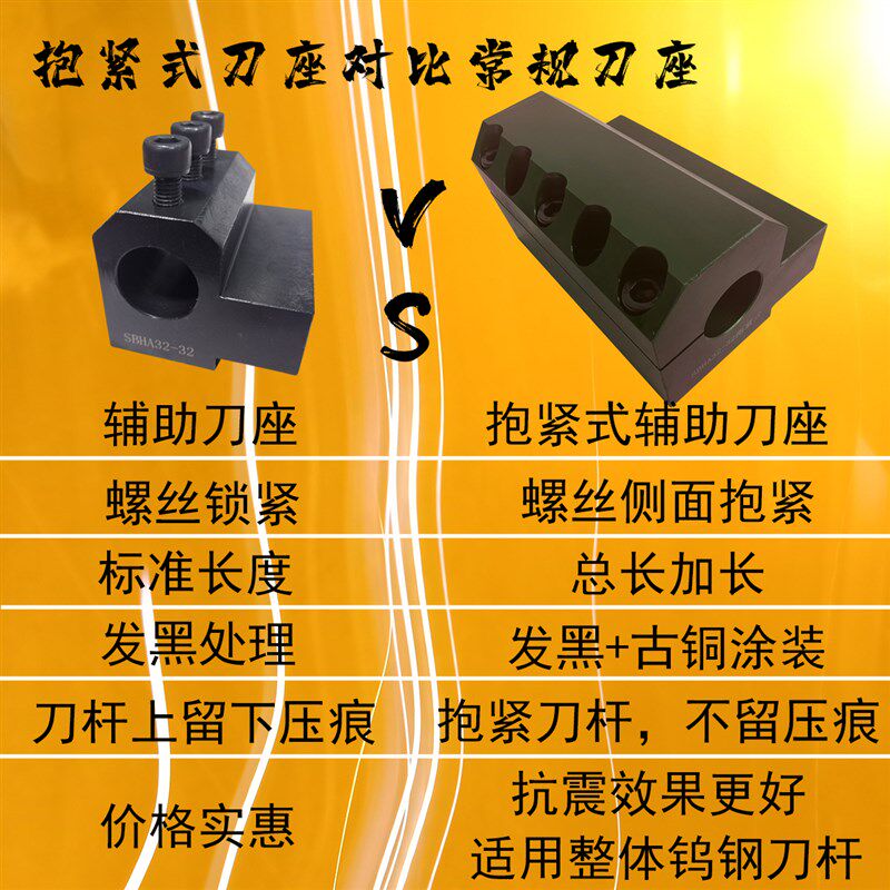 抱紧式刀座 弹性数控车床刀架 机床辅助刀座中心高 孔25 32 40 50,淘宝优惠券,粉丝福利购,淘宝优惠卷
