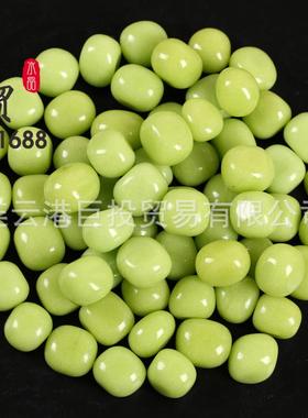 夜光石圆角童碎圆粒夜光石儿矿玩桌面装饰摆件发具淘光石鱼缸造景