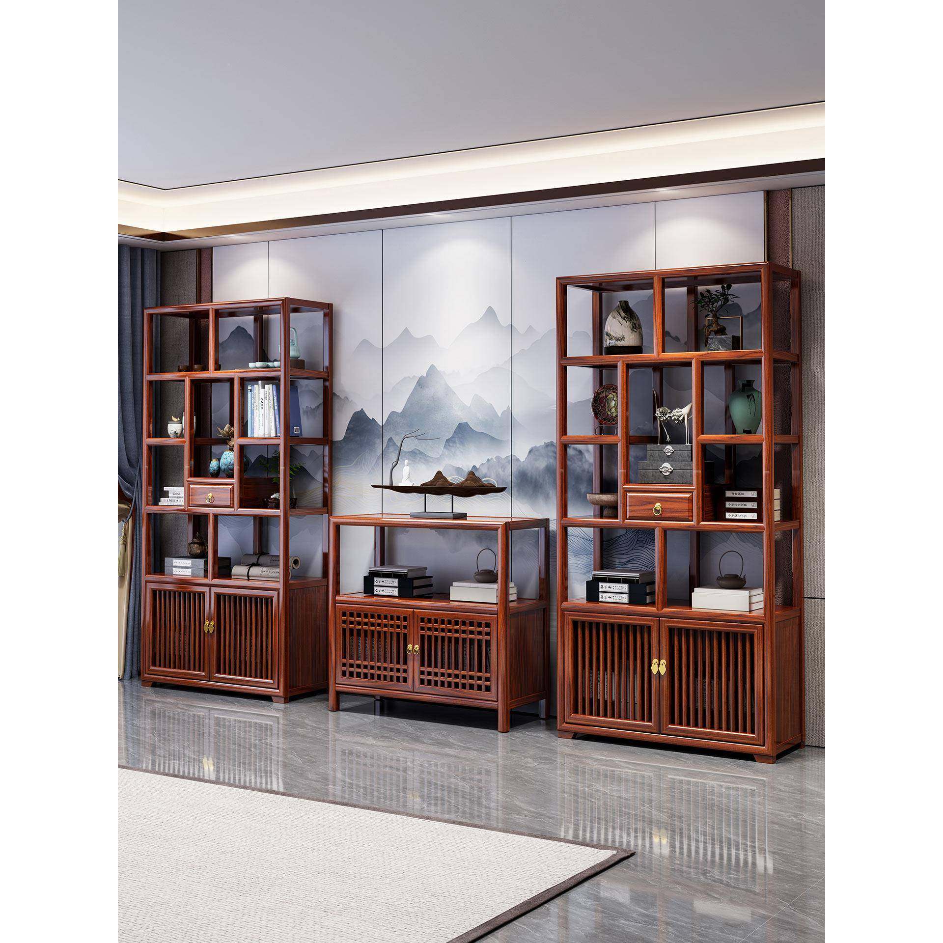 木新实中式博古架宝阁置物架办公茶展示柜古室董隔断多陈列HMD书,淘宝优惠券,粉丝福利购,淘宝优惠卷