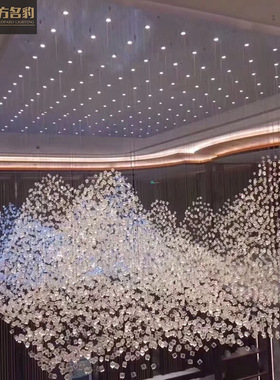 led水晶吊灯批发来图非标创意造型灯宴会厅酒店大堂山峰造型吊灯